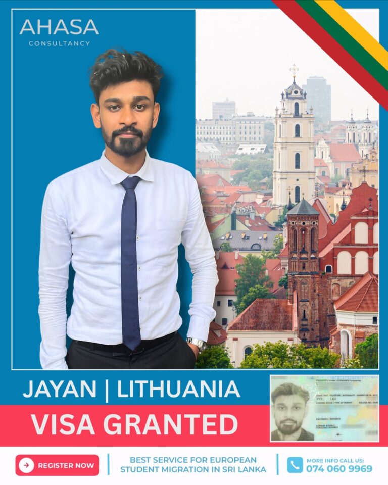 Jayan, Ahasa student, visa granted for Lithuania
