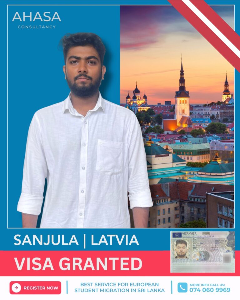 Sanjula, Ahasa student, visa granted for Latvia