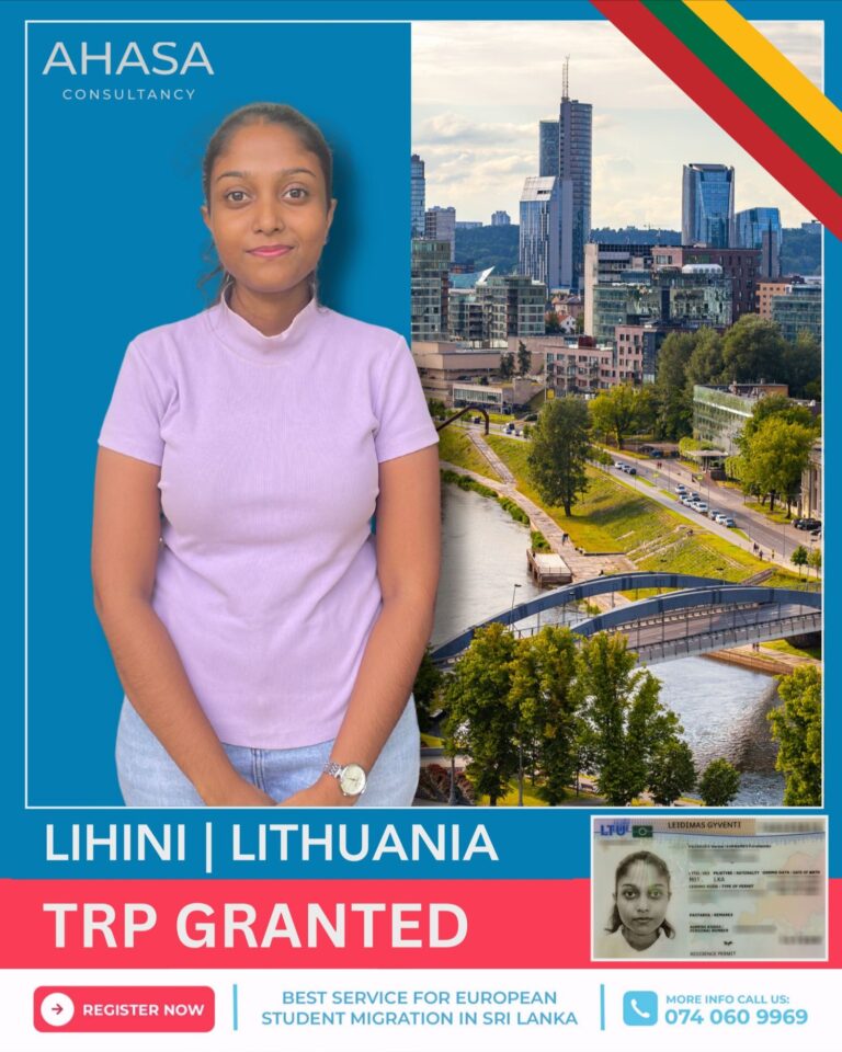 Lihini, Ahasa student, visa granted for Lithuania