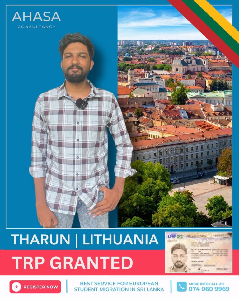 Tharun, Ahasa student, visa granted for Lithuania