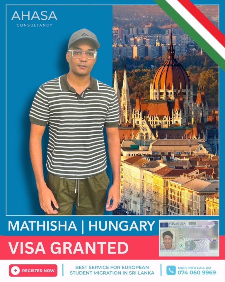 Mathisha, Ahasa student, visa granted for Hungary