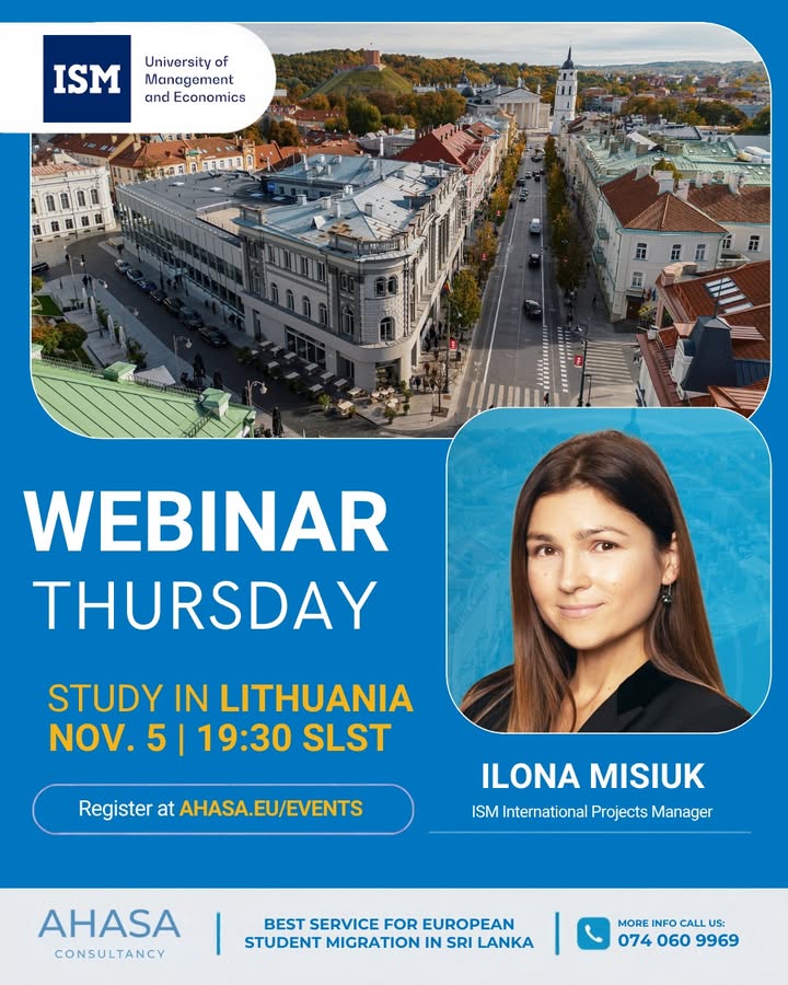 Study in Lithuania with ISM University of Management and Economics. 🇱🇹