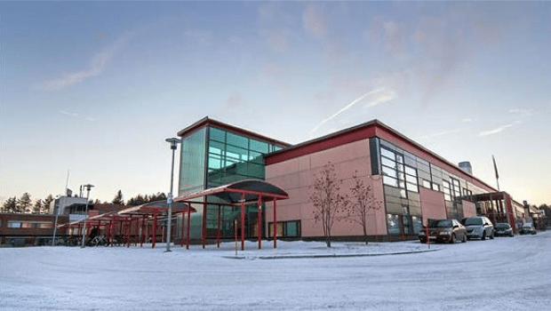 KAMK campus in Kajaani, Finland, in winter