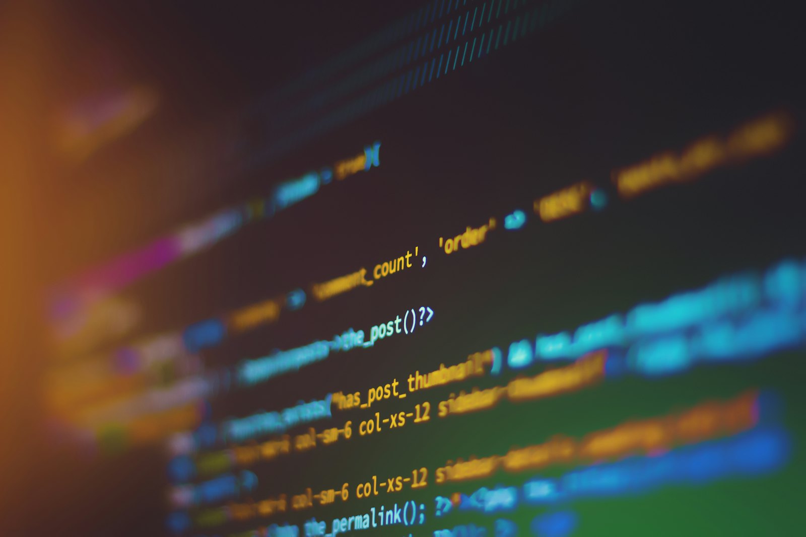 Computer code on a screen